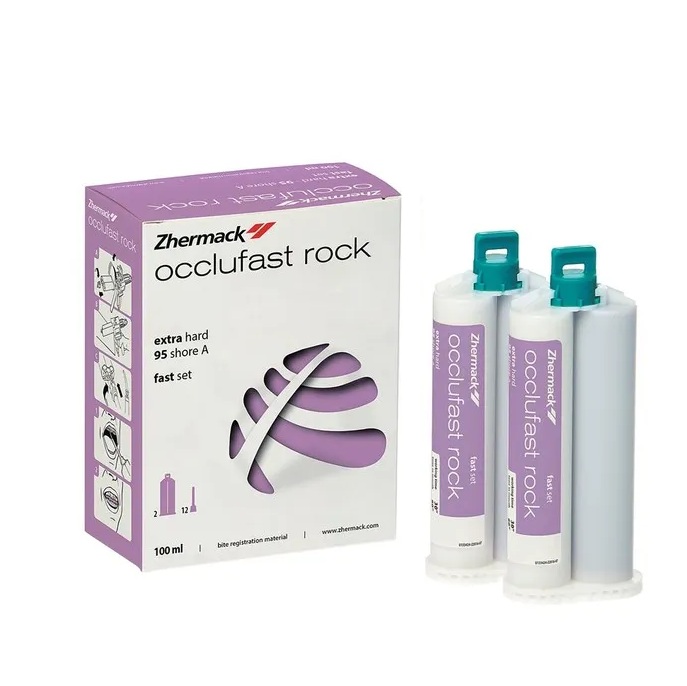 Occlufast Rock А-силикон для регистрации прикуса, 2 х 50мл, арт.C200726 (Zhermack, Италия)