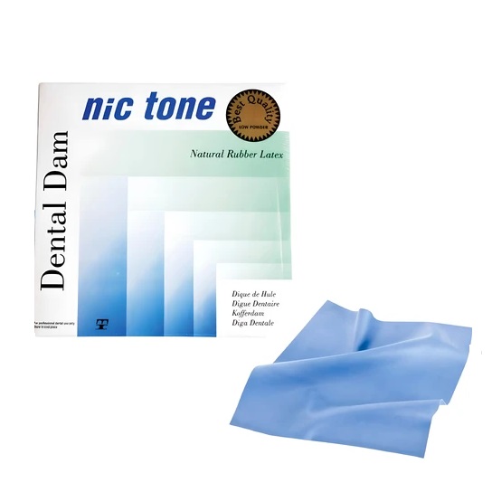 Nic Tone коффердам синего цвета с нейтральным запахом латексные листы никтон nic tone, mdc dental
